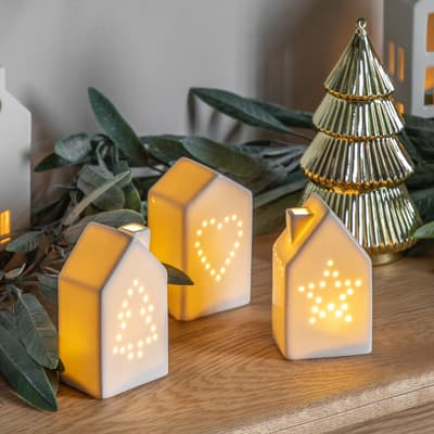 Set of 3 Twinkle House with LED