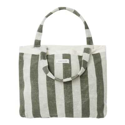 Twin Beach Towel 2-in-1 Tote Bag The Vacay Olive Stripe