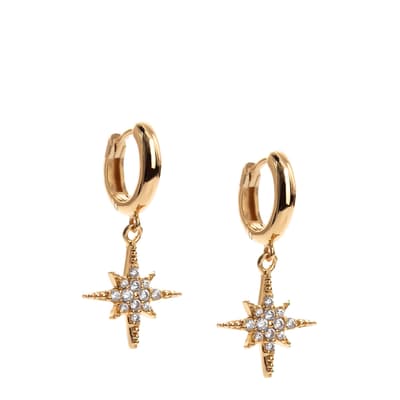 Gold Crystal Star Drop Earrings