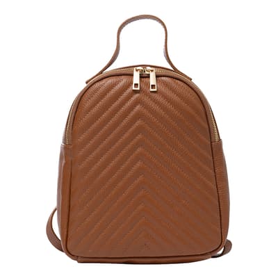 Brown Italian Leather Backpack 
