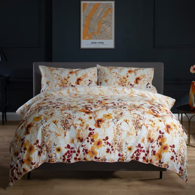 Watercolour Floral Spice Duvet Set Single