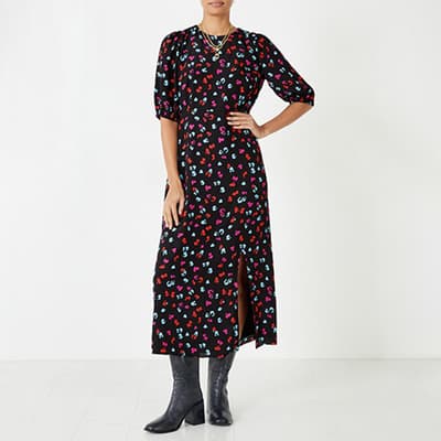 Multi Floral Heart Grace Midi Dress