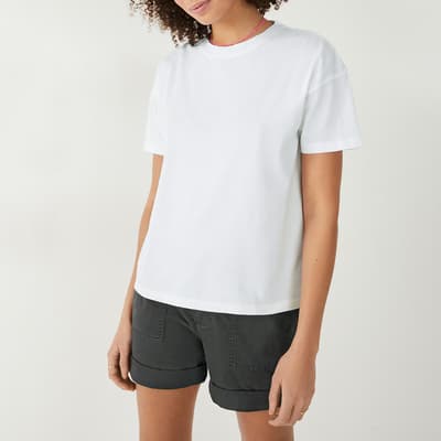 White Bria Boxy Cotton T-Shirt