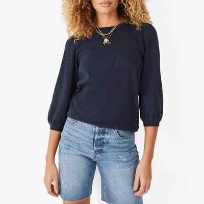 Mimi Puff Sleeve T-Shirt - Midnight Navy