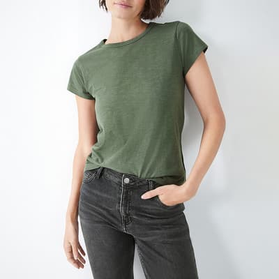 Khaki Cotton T-Shirt