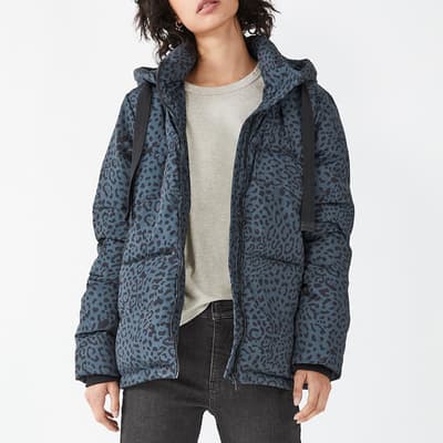 Navy Print Leia Puffa Jacket