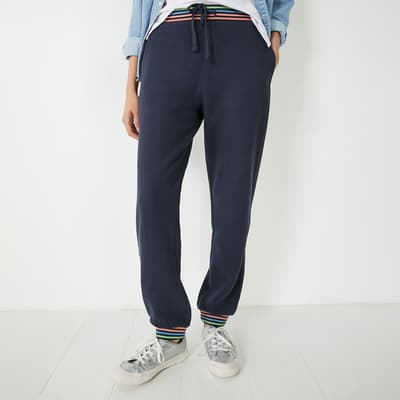 Navy Feria Stripe Cotton Joggers