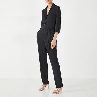 Black Portia Belted Jumpsuit