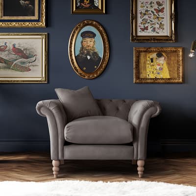 SAVE  £1124 -  The Mayfair Arm Chair, Velvet Mushroom