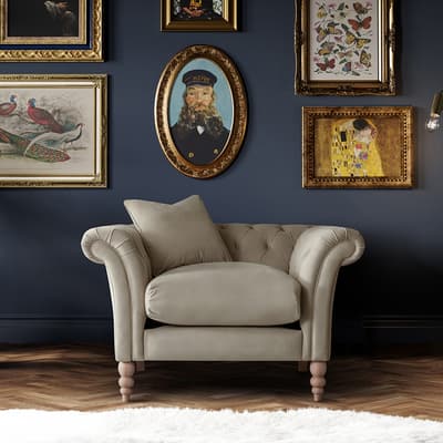 SAVE  £1120 - The Mayfair Arm Chair, Velvet Putty