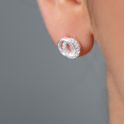 Silver Infinity Pendant Earringss
