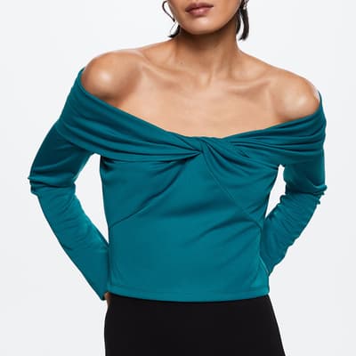 Turquoise Knot Detail Top