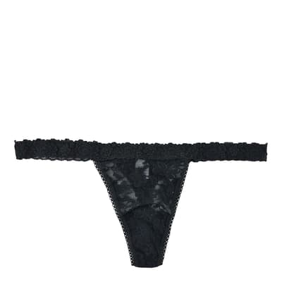 Black Daily Lace G-String