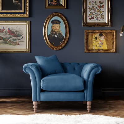 SAVE  £1120 - The Mayfair Arm Chair, Velvet Sky