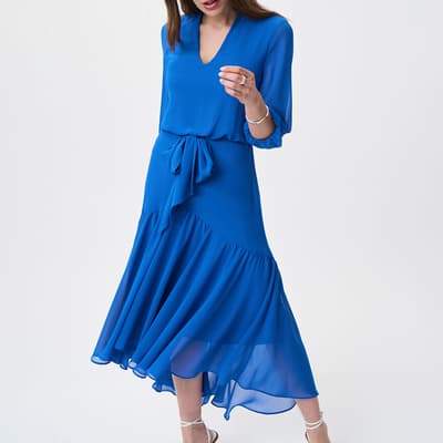 Blue Tie Midi Dress