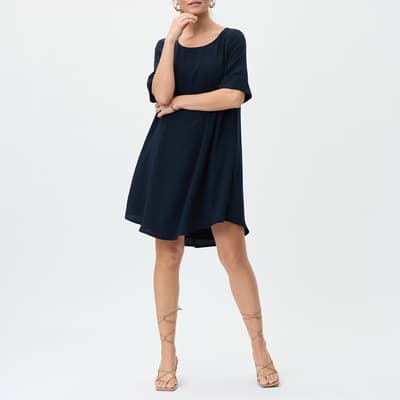 Navy Flowy Midi Dress