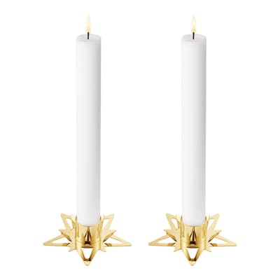 Set of 2 Star Taper Candle Holder