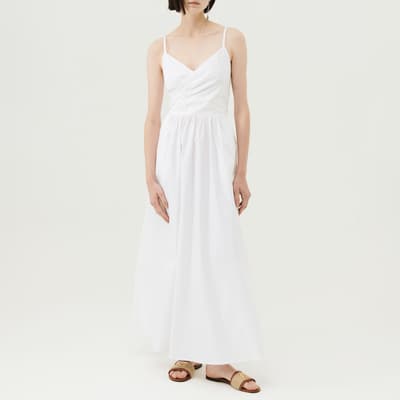 White Giudy Cotton Midi Dress