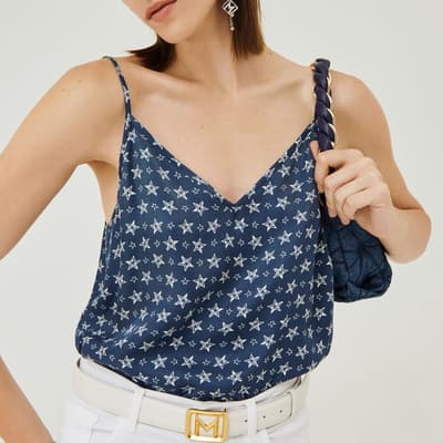 Navy Isador Pattern Blouse