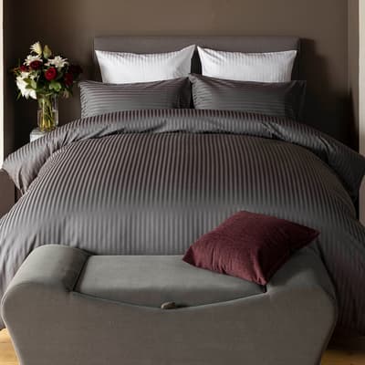 540Tc Satin Stripe Easycare Oxford Pillowcase, Charcoal