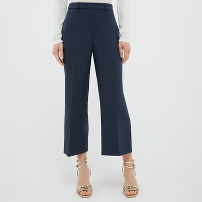 Navy Spalti Wide Leg Trousers