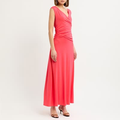 Pink Datare Wrap Midi Dress