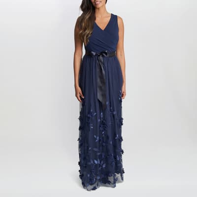 Navy Olyssia Floral Dress