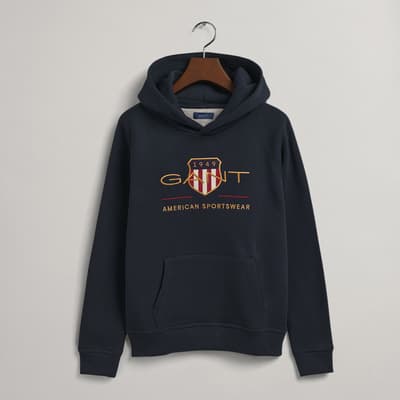 Teen's Navy Archive Shield Hoodie