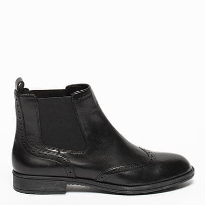 Black Leather Jaylon Ankle Boot