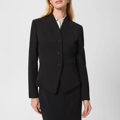 Black Clarice Wool Blend Blazer