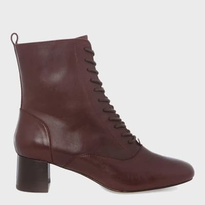 Brown Issy Lace Up Leather Boots