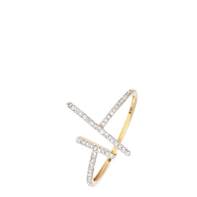 Asymmetrical Parallel Diamond Ring