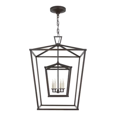 Darlana Large Double Cage Lantern in Aged Iron