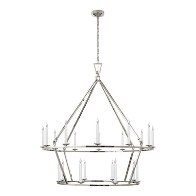 Darlana Extra Large Two-Tier Chandelier in Polished Nickel