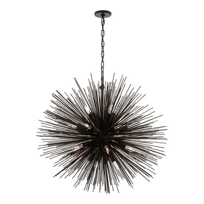 Strada Large Round Chandelier in Aged Iron