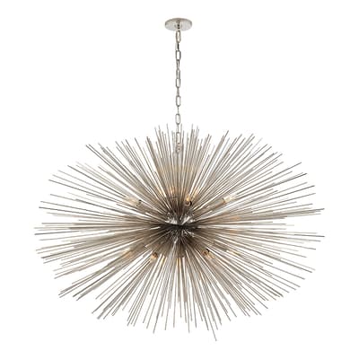 Strada Large Oval Chandelier in Polished Nickel