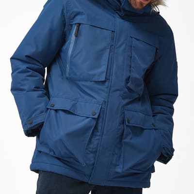 Blue Insulated Waterproof Parka Heated Jacket