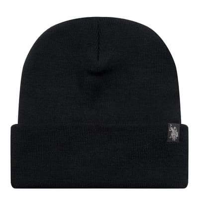 Black Core Ribbed Beanie