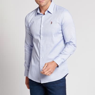 Pale Blue Dobby Cotton Shirt