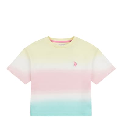 Teen Girl's Pale Yellow Ombre Cotton T-Shirt