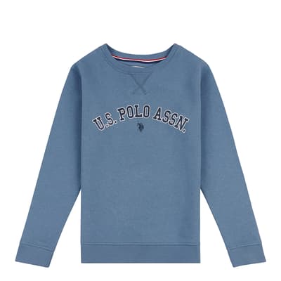 Younger Boy's Blue Arch Logo Cotton Sweatshirt