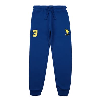 Younger Boy's Dark Blue Cotton Blend Joggers