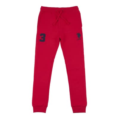 Younger Boy's Red Player 3 Cotton Blend Joggers