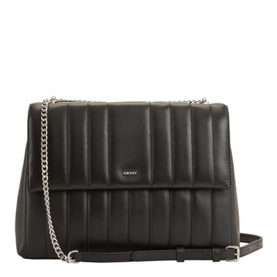 Black silver Seva Large Flap Shoulder Bag