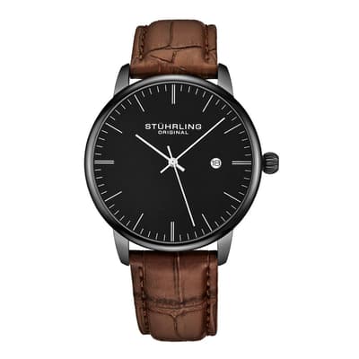 Men's Quartz Black Date Watch 40mm