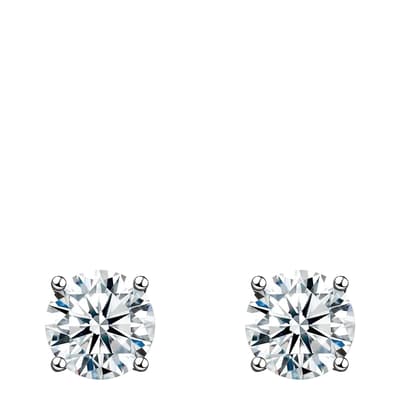 Sterling Silver Cz Stud Earrings