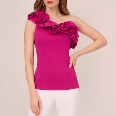 Pink Ruffle Crepe Top