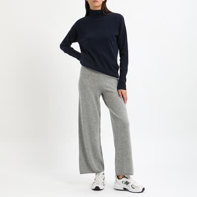 Grey Cashmere Blend Straight Leg Jogger