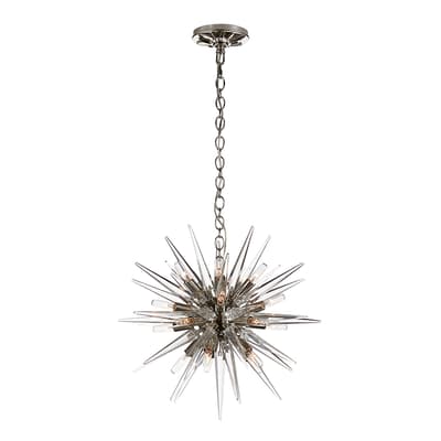Quincy Small Sputnik Chandelier in Polished Nickel with Clear Acrylic