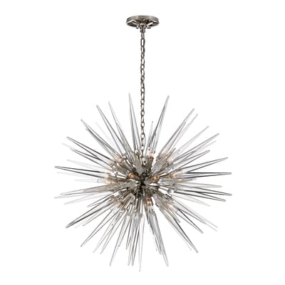 Quincy Medium Sputnik Chandelier in Polished Nickel with Clear Acrylic